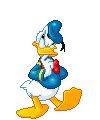 Donald Duck hand writing paper